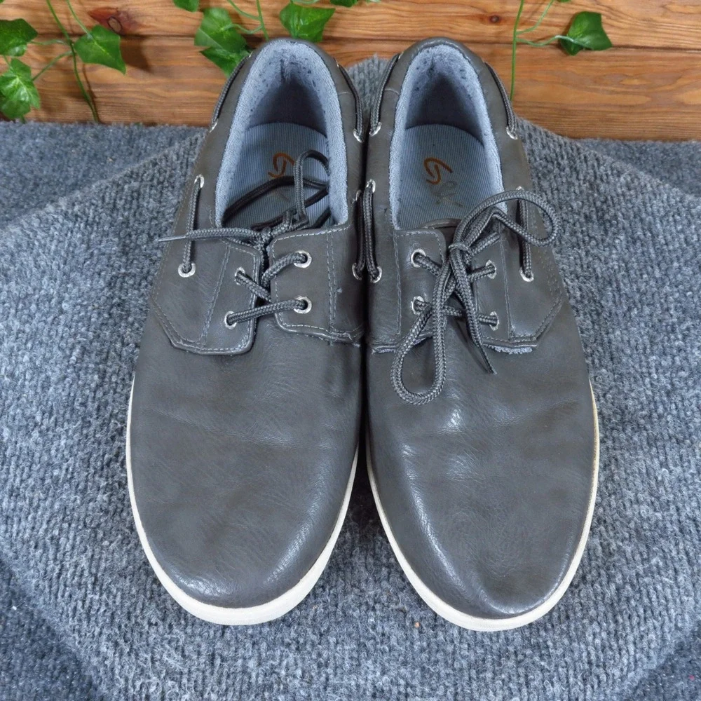 GBX Lott Men Oxford Sneakers Size 11 Daily Wear Dark Gray Vulcanized Slip-On
